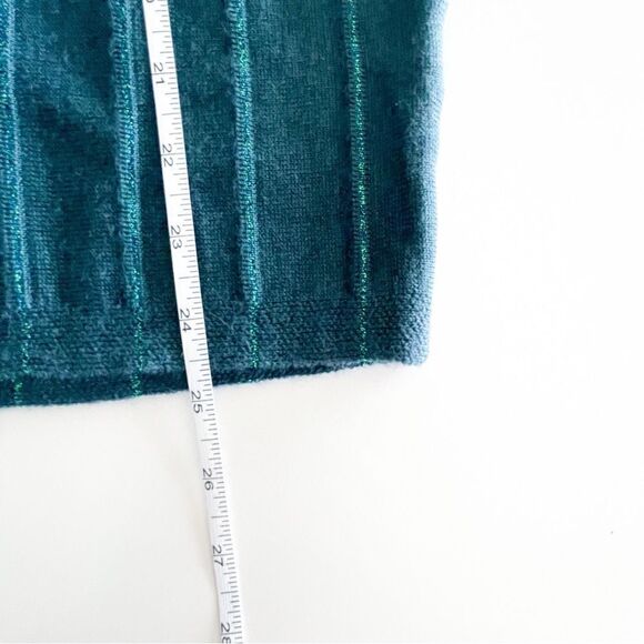 Nanette Lepore Sweater Teal Wool Blend Glitter Stripe Women's S Dolman Sleeves - Picture 8 of 8